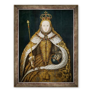 Tablou inramat - scoala engleza - Queen Elizabeth I, 70 x 90 cm