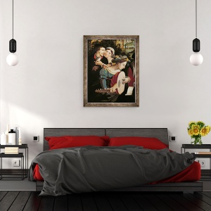 Tablou inramat - Scoala flamanda - Scena Galante la Portile Parisului I, 60 x 80 cm - Img 3
