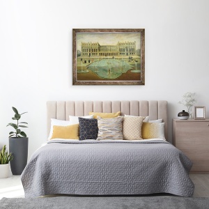 Tablou inramat - Scoala franceza - Chateau de Versailles din partea gradinii, 60 x 80 cm - Img 3