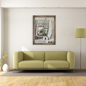 Tablou inramat - Scoala franceza - Harta abatiei Saint-Germain-des-Pres, 70 x 90 cm - Img 2