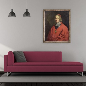 Tablou inramat - Scoala Franceza - Louis-Antoine de Noailles 1651-1729 Arhiepiscop de Paris, 50 x 60 cm - Img 2