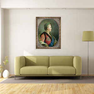 Tablou inramat - Scoala franceza - Portret De Ecaterina II 1729-1796 Al Rusiei, 70 x 90 cm - Img 2