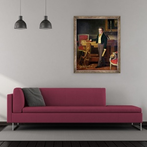 Tablou inramat - Scoala Franceza - Portret presupus a fi Alfred de La Chaussee, 50 x 60 cm - Img 2