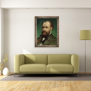 Tablou inramat - Scoala franceza - Portretul lui Charles Gounod 1818-93, 70 x 90 cm - Img 2