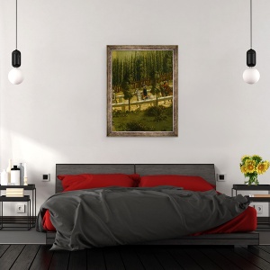 Tablou inramat - Scoala germana - Frederic cel Mare calare in Maulbeerallee langa Sanssouci, 60 x 80 cm - Img 3