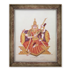 Tablou inramat - Scoala Indiana - Saratheswathee, zeita hindus a invatarii, 70 x 85 cm