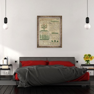 Tablou inramat - Scoala Islamica - Dna E-7 Fol. 142b Plante botanice, 60 x 80 cm - Img 3