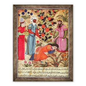 Tablou inramat - Scoala Islamica - Fol.101 O femeie implorand sultanul, 70 x 90 cm