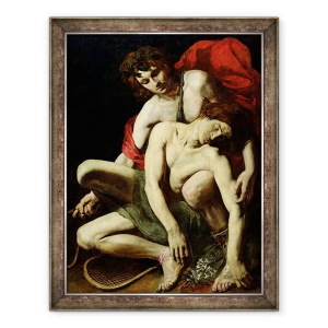 Tablou inramat - Scoala Italiana - Moartea lui Hyacinthus, 70 x 90 cm
