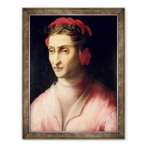 Tablou inramat - Scoala Italiana - Portret De Dante Alighieri 1265-1321, 70 x 90 cm