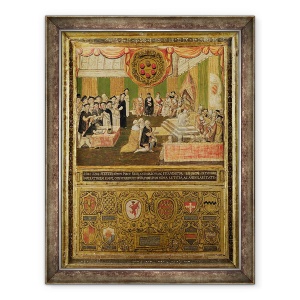 Tablou inramat - Scoala Italiana - Ratificarea Ligii impotriva turcilor, 60 x 80 cm