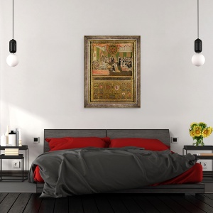 Tablou inramat - Scoala Italiana - Ratificarea Ligii impotriva turcilor, 60 x 80 cm - Img 3