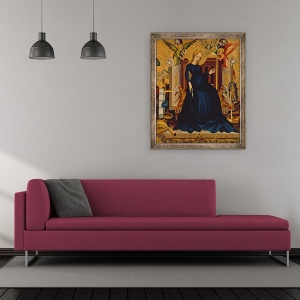 Tablou inramat - Scoala Maghiara - Maria Gravida, fragment dintr-un panou din Németújvár, 50 x 60 cm - Img 2