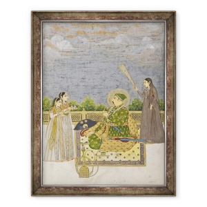 Tablou inramat - Scoala Mughal - imparatul Muhammad Shah, 60 x 80 cm