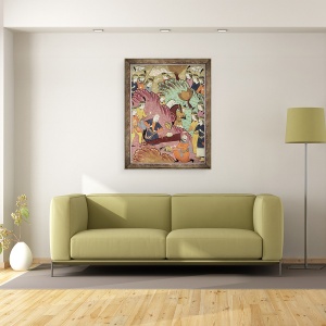 Tablou inramat - Scoala Persana - Moartea lui Radz, 60 x 80 cm - Img 2