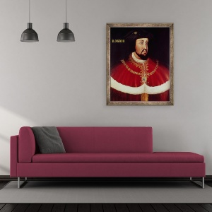 Tablou inramat - Scoala Portugheza - Portret De Ioan al II-lea al Portugaliei 1455-95, 70 x 85 cm - Img 2