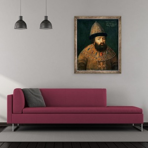 Tablou inramat - Scoala Rusa - Portretul tarului Alexei I Mihailovici 1629-76, 50 x 60 cm - Img 2