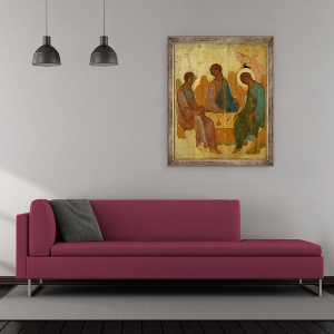 Tablou inramat - Scoala Rusa - Trinitatea, 50 x 60 cm - Img 2