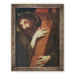 Tablou inramat - Scoala spaniola - Hristos Purtand Crucea, 70 x 90 cm