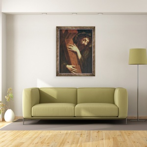 Tablou inramat - Scoala spaniola - Hristos Purtand Crucea, 70 x 90 cm - Img 2