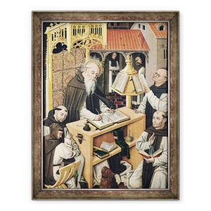 Tablou inramat - Scoala spaniola - Interiorul unui Scriptorium, 60 x 80 cm
