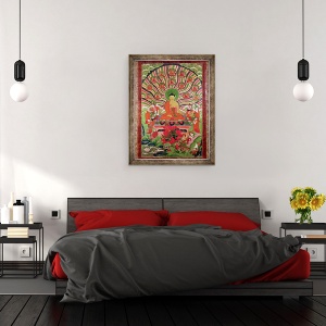 Tablou inramat - Scoala tibetana - Scene din viata lui Buddha, 60 x 80 cm - Img 3