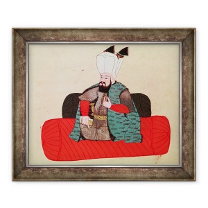 Tablou inramat - Scoala Turceasca - Portretul Sultanului Selim II Distrugatorul, 50 x 60 cm