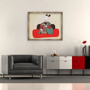 Tablou inramat - Scoala Turceasca - Portretul Sultanului Selim II Distrugatorul, 50 x 60 cm - Img 2