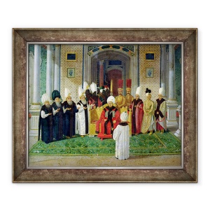 Tablou inramat - Scoala Turceasca - Receptie la Curtea sultanului Selim III 1761-1807, 70 x 85 cm