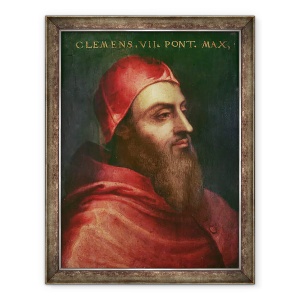 Tablou inramat - Sebastiano del Piombo - Portretul Papei Clement VII Giulio di Giuliano de Medici 1478-1534, 70 x 90 cm