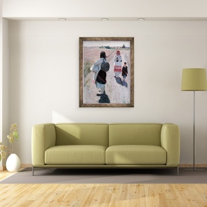 Tablou inramat - Sergei Arsenevich Vinogradov - Pe drumul spre munca, 70 x 90 cm - Img 2