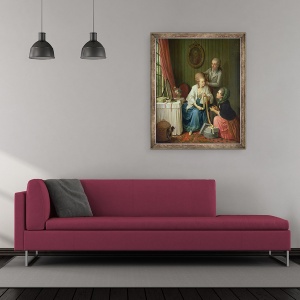 Tablou inramat - Sigmund Freudenberger - Vanzatorul panglicii, 50 x 60 cm - Img 2
