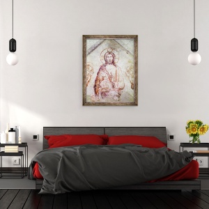 Tablou inramat - Simone Martini - Timpanul ilustrand Binecuvantarea Mantuitorului, 60 x 80 cm - Img 3