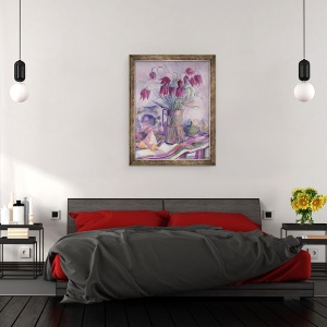 Tablou inramat - Sue Wales - Fritilaries, 1996, 70 x 90 cm - Img 3