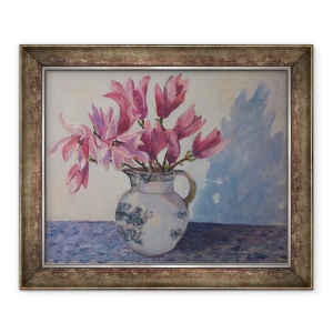 Tablou inramat - Sue Wales - Magnolii roz, 2019, 50 x 60 cm