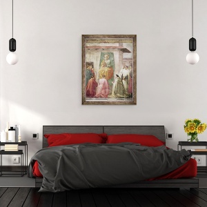 Tablou inramat - T. Masaccio - Sfantul Petru pe tron, de la invierea Fiului lui Teofil, si Sfantul Petru intronat ca Prim Episcop al Antiohiei, 60 x 80 cm - Img 3