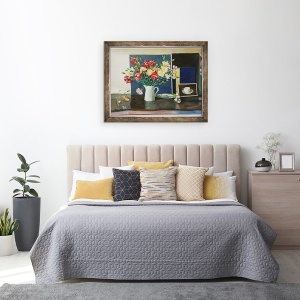 Tablou inramat - Terry Scales - Garoafe intr-un ulcior spiralat, 60 x 80 cm - Img 3