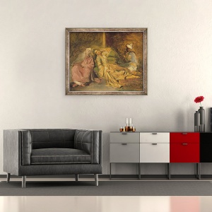 Tablou inramat - Theodore Chasseriau - Studiu pentru interiorul unui harem, 50 x 60 cm - Img 2