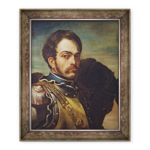 Tablou inramat - Theodore Gericault - Ofiter Carabinier cu calul sau, 50 x 60 cm