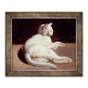 Tablou inramat - Theodore Gericault - Pisica Alba, 70 x 85 cm