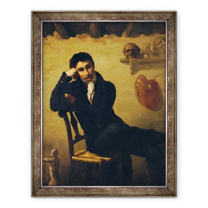 Tablou inramat - Theodore Gericault - Portretul unui artist in studioul sau, 60 x 80 cm