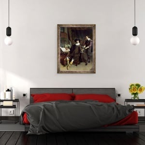 Tablou inramat - Thomas de Keyser - Constantijn Huygens 1596-1687 si functionarul sau, 60 x 80 cm - Img 3