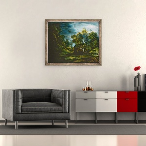 Tablou inramat - Thomas Gainsborough - Cabana in lumina lunii, 70 x 85 cm - Img 2