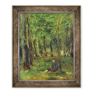 Tablou inramat - Thomas Ludwig Herbst - Tanarul fermier stand in padure, 70 x 85 cm