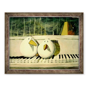 Tablou inramat - Thomas MacGregor - Pasari de pian, 70 x 90 cm