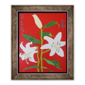 Tablou inramat - Timothy Nathan Joel - Crin alb pe fond rosu nr.2, 2008, 70 x 85 cm