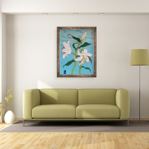 Tablou inramat - Timothy Nathan Joel - Crin alb pe fundal albastru, 2010, 60 x 80 cm - Img 2