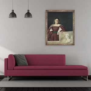 Tablou inramat - Titian - Portret De O Doamna La Schiavona, 50 x 60 cm - Img 2