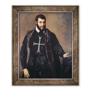 Tablou inramat - Titian - Portret De Un Cavaler al Ordinului Maltei, 50 x 60 cm
