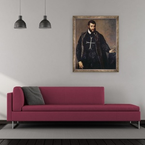 Tablou inramat - Titian - Portret De Un Cavaler al Ordinului Maltei, 50 x 60 cm - Img 2